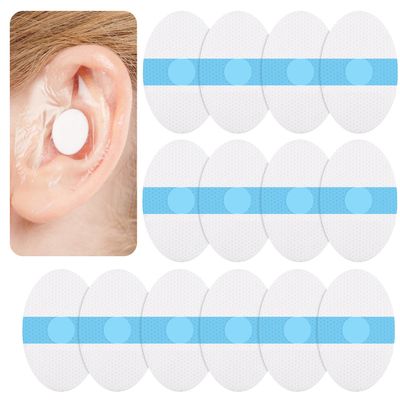 60pcs Ear Covers for Shower Swimming, Soft Waterproof Gel Baby Ear Cover Stickers with Cotton Ball Pad Patches Easy to Take Off Shower Cap Safety Protection for Kids Swimming Surfing Snorkeling Bath