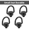 4pcs Stainless Steel D Ring Screw Hinged Holder, 1/4"-20 Thread Camera Fixing Screw Quick Release Carabiner Clip for Tripod DSLR Cameras, Selfie Sticks, Gimbals, Wrist Strap Attachment (Black) view 3