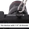 4pcs Stainless Steel D Ring Screw Hinged Holder, 1/4"-20 Thread Camera Fixing Screw Quick Release Carabiner Clip for Tripod DSLR Cameras, Selfie Sticks, Gimbals, Wrist Strap Attachment (Black) view 4