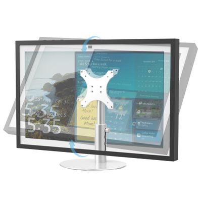 Almoz Sturdy Stand Compatible with Echo Show 21, Show 15 (All Generations) with Adjustable Tilt, 4 Height Levels, Flexible Viewing and Solid Support for Show 15 2nd Gen (Basic-Silver)