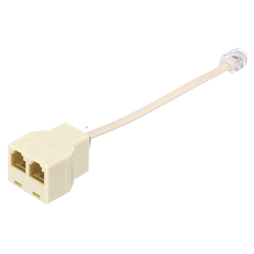 MECCANIXITY Phone Jack Splitter, RJ11 6P4C Telephone Line 2 Way Splitter Adapter for Landline, 0.5ft, Yellow