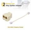 MECCANIXITY Phone Jack Splitter, RJ11 6P4C Telephone Line 2 Way Splitter Adapter for Landline, 0.5ft, Yellow view 4