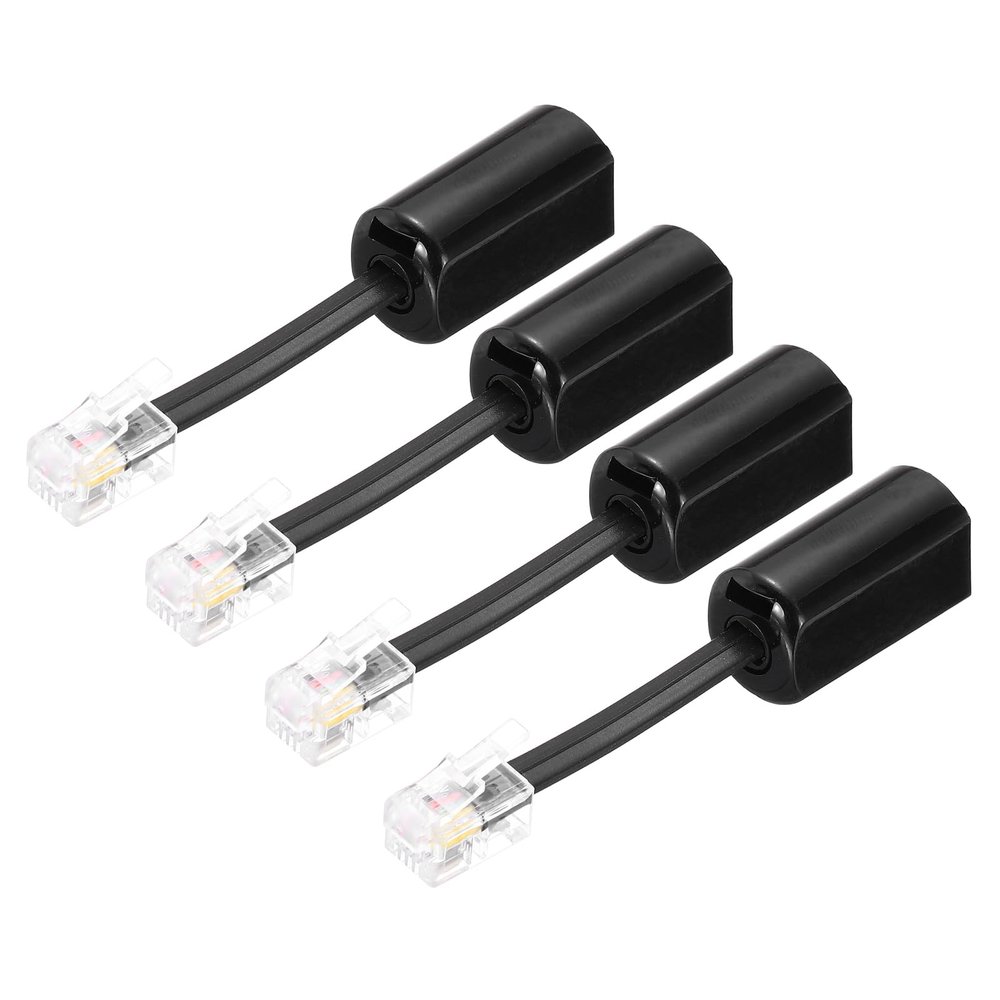 MECCANIXITY 4 Pack Telephone Cord Detangler, 360 Degree Rotating Tangle Free Phone Handset Cable Landline Swivel Cord, 70mm, Black