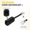 MECCANIXITY 4 Pack Telephone Cord Detangler, 360 Degree Rotating Tangle Free Phone Handset Cable Landline Swivel Cord, 70mm, Black view 3