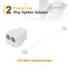MECCANIXITY 2 Pack Phone Jack Splitter, RJ11 6P4C Telephone Line 2 Way Splitter Adapter for Landline, 0.55ft, White view 4