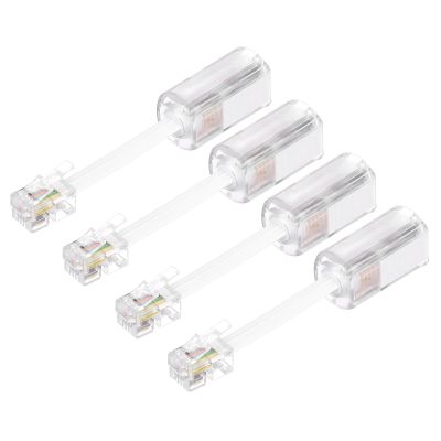 MECCANIXITY 4 Pack Telephone Cord Detangler, 360 Degree Rotating Tangle Free Phone Handset Cable Landline Swivel Cord, 70mm, Clear White