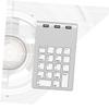 KONTONTY Wired USB Numeric Keypad USB Ports Hub Lightweight Zinc Alloy Key Numpad for Laptop and Desktop Compatibility Silver view 3