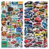 100 PCS Cool and Realistic Sports Car Stickers and Cute Cartoon Bike Stickers, PP/Polypropylene Waterproof Decals, Funny Water Bottle Laptop Car Computer Skateboard Suitcase Decal view 1