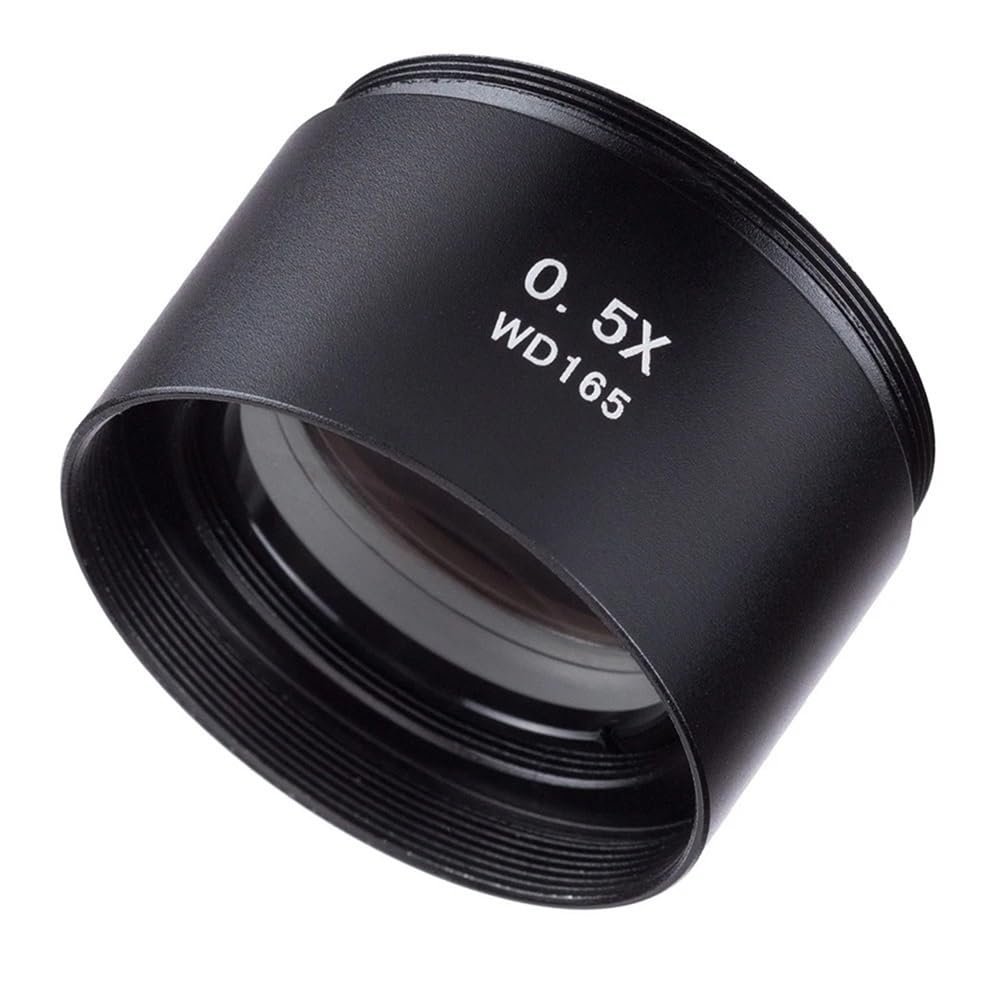 0.5X Auxiliary Objective Lens for Stereo Microscope M48*0.75 Threads Telescope Barlow Lens Focal Reducer