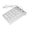 ARTIBETTER USB Numeric Keypad with USB Ports Zinc Alloy Numpad for Laptop and Desktop Lightweight and Portable Design Silver Finish view 1