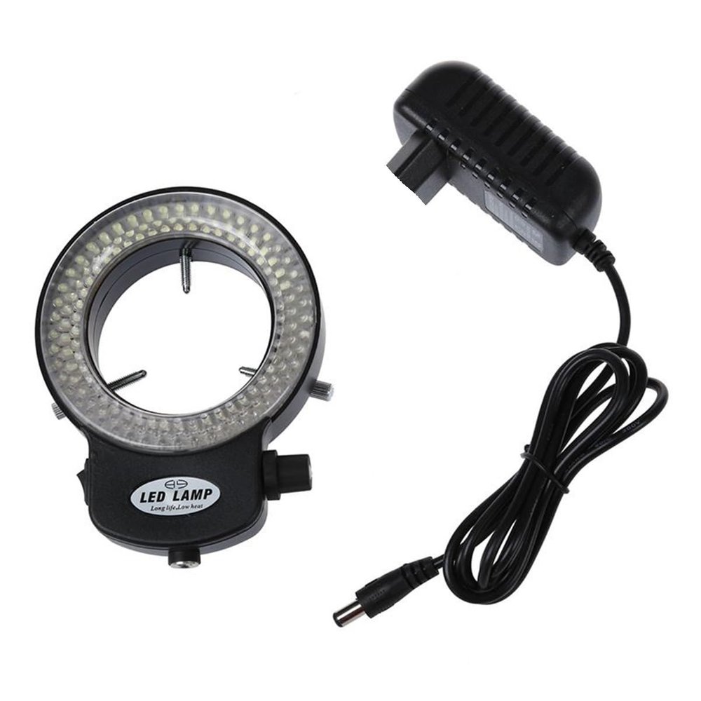 JOEBO Microscope Kit 144 LED Miniscope Ring Light Ring Light Adjustable Lamp for Miniscope Ring Light Microscope Lens Adapters