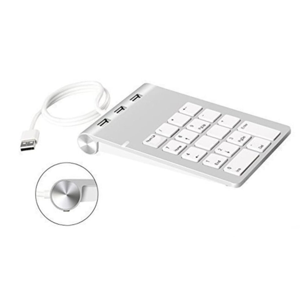 LOORGVEL Retro Mechanical Keyboard Numeric Keypad USB Key Numpad USB Ports Hub for Laptop Computer