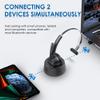 Mopchnic Bluetooth Headset, Wireless Headphone with Microphone for Computer, On Ear Bluetooth Headset with USB Dongle for Office Call Center Skype Zoom Meeting Online Class (Gray) view 4