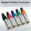 RIVIERA Geisler XLR 3 Pin Male XLR 3 Pin Female Plug Gold-Plated Copper Contacts Fine Silver Nickel Metal Housing with Muficolored Rubber Ring (Silver-housing Colorful-Mark Male) 10 Pack view 4