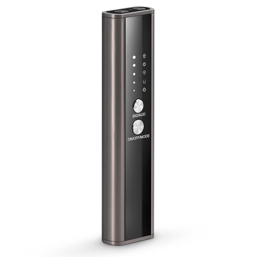 AMOYFILTER KT-02 Hidden Camera Detector, 2025 New, 4 Modes to Detect Spy Cameras, Bugs, GPS Trackers, with Flashlight, Audible Alarm/Beeping Mode, for Hotels, Cars, Offices, KT-02-B