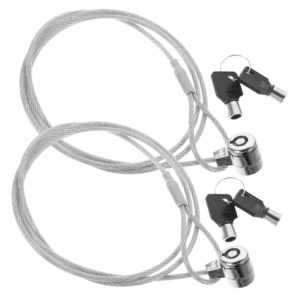 KALLORY 2sets Laptop Locks Keyed Cable Lock for Hardware Security Fingerprint for Air