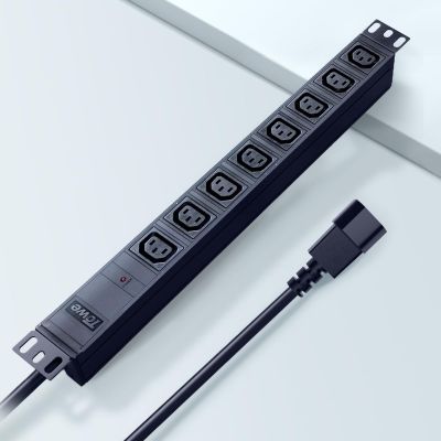 Power StripIEC C13 Metal 8 Outlet Wall Mount Heavy Duty Wide Spaced Long Power Strip with10FT C14 Plug Cable10A Rack Mountable PDU/Data Center Power Distribution