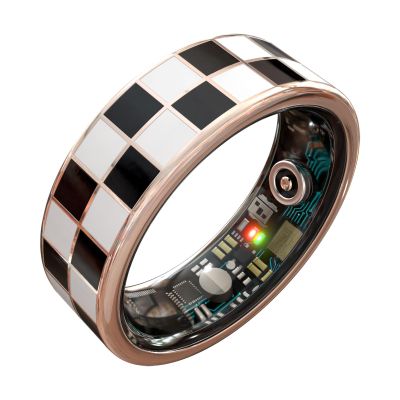 LISASRING Smart Ring Blood Pressure Monitoring 5ATM Waterproof Activity Tracker Stress/Temperature Sensor Sleep Coach & Womens Health Titanium Unisex Sport Ring Compatible with iOS/Android Ink 13