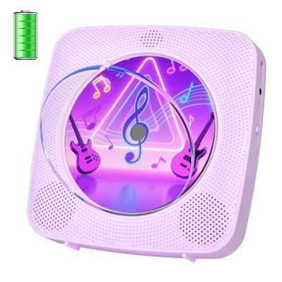 CD Player Portable Bluetooth Rechargeable: CD Players for Home Kegaudio 1800mAh Desktop Wall CD Player with Speakers with Dust Cover FM Radio USB Remote Control