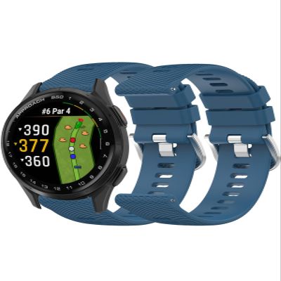 Compatible for Garmin Approach S50 Smartwatch BandReplacement New Soft Sport Silicone Waterproof Strap Wristbands for Garmin Approach S50 Smartwatch.Deep sea blue(2-pack)