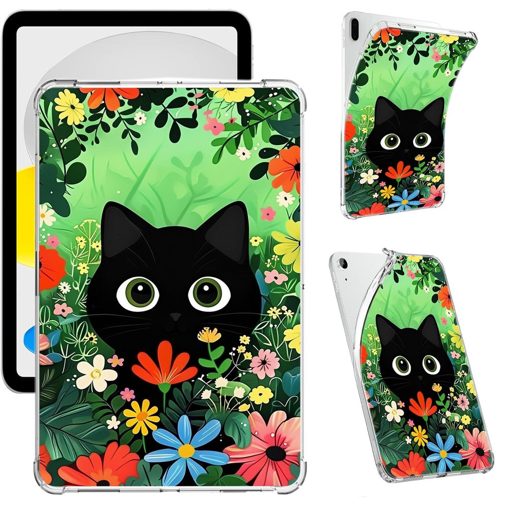 Clear Case for 6" Kindle Paperwhite (10th Generation,2018 Release),Slim Transparent Soft TPU Paperwhite 4 10th Gen Protective Cover with Shockproof Bumper Scratch-Resistant Back,Flower Cat