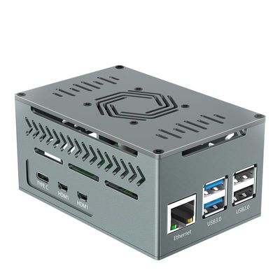 Aluminum Case for Raspberry Pi 5, with 4010 PWM Fan and Copper Heatsinks for Raspberry Pi 5