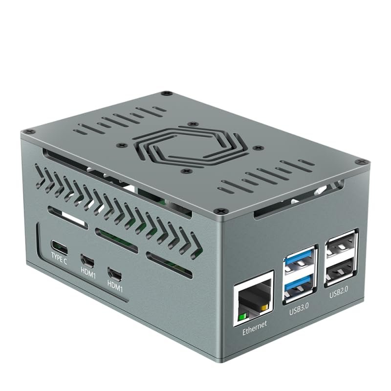 Aluminum Case for Raspberry Pi 5, with 4010 PWM Fan and Copper Heatsinks for Raspberry Pi 5