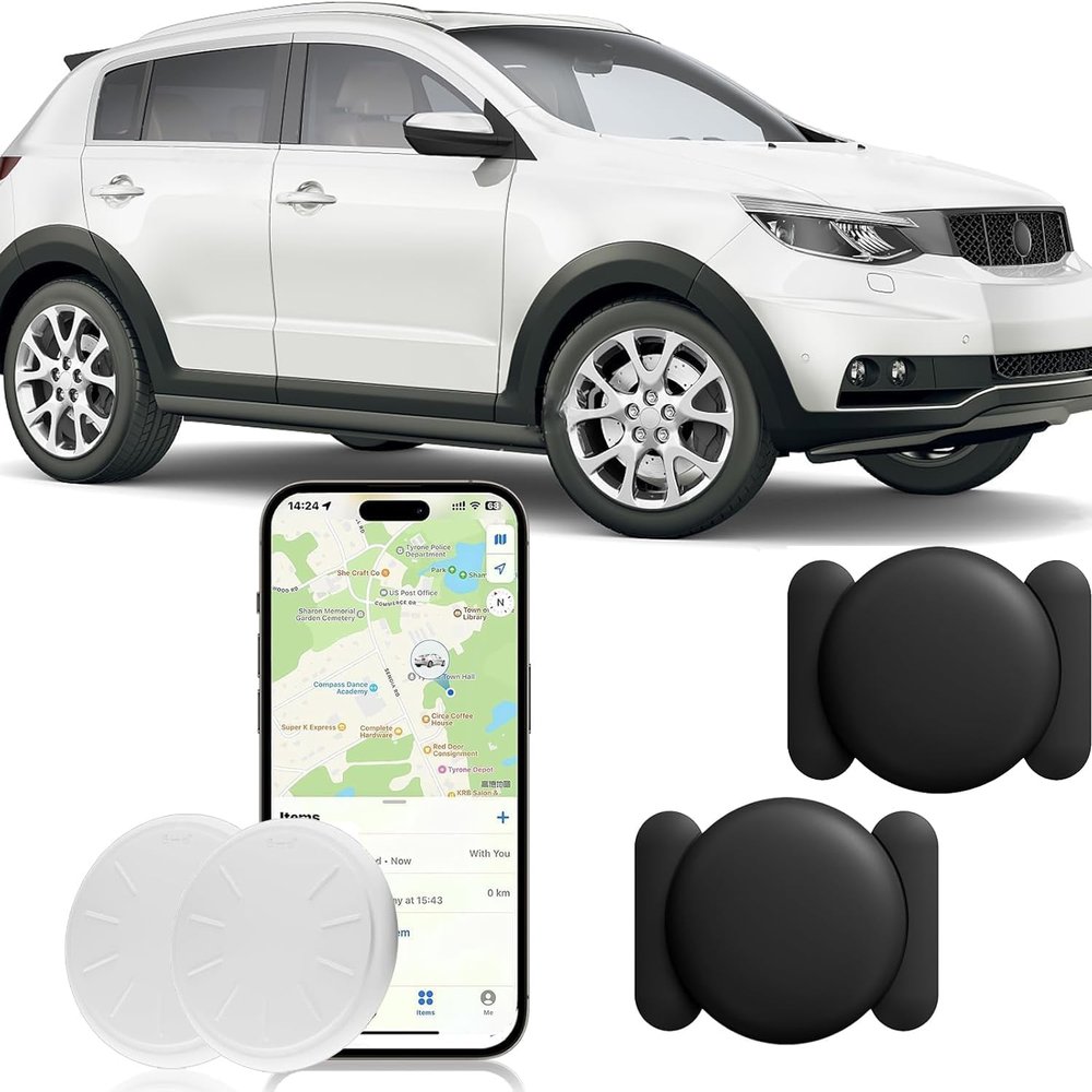 Hongtop H GPS Tracking Devices, 2PCS Tracker Device for Vehicles Work with Find My (iOS Only), Hidden Tracking Devices for Cars with Magnetic Case, No Monthly Fee Car GPS Tracker