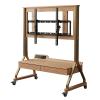 EKDJSN Mobile TV Stand, Tilt & Height Adjustable Rolling TV Cart with Drawers, Wood Floor TV Stand, 40-85 Inch TV, 80kg Max Load view 1