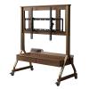 EKDJSN Mobile TV Stand, Tilt & Height Adjustable Rolling TV Cart with Drawers, Wood Floor TV Stand, 40-85 Inch TV, 80kg Max Load view 2