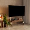 EKDJSN Mobile TV Stand, Tilt & Height Adjustable Rolling TV Cart with Drawers, Wood Floor TV Stand, 40-85 Inch TV, 80kg Max Load view 3