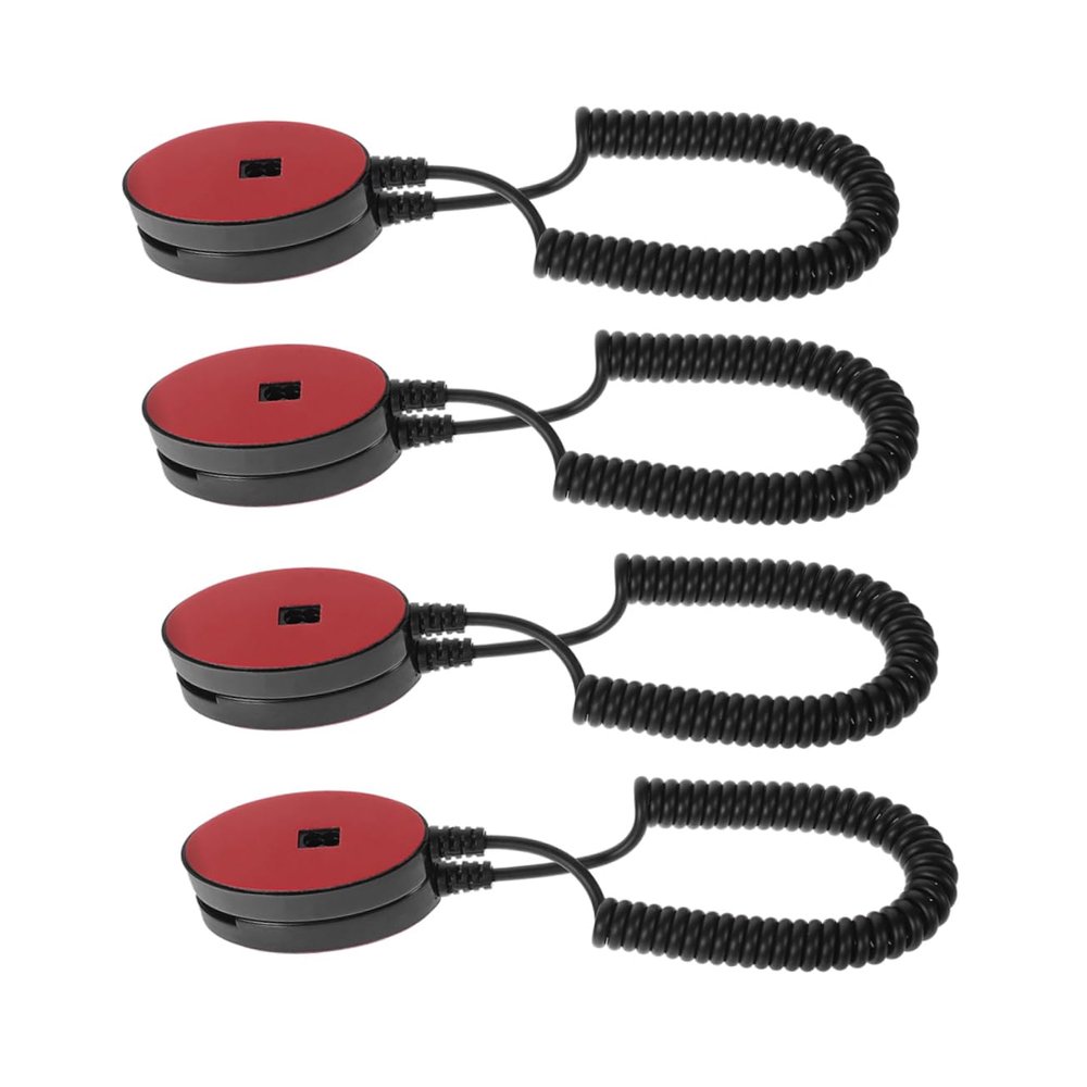 GRIRIW 4pcs Phone Model Tether Adhesive Hook Retractable Cable Lock Remote Control Tether