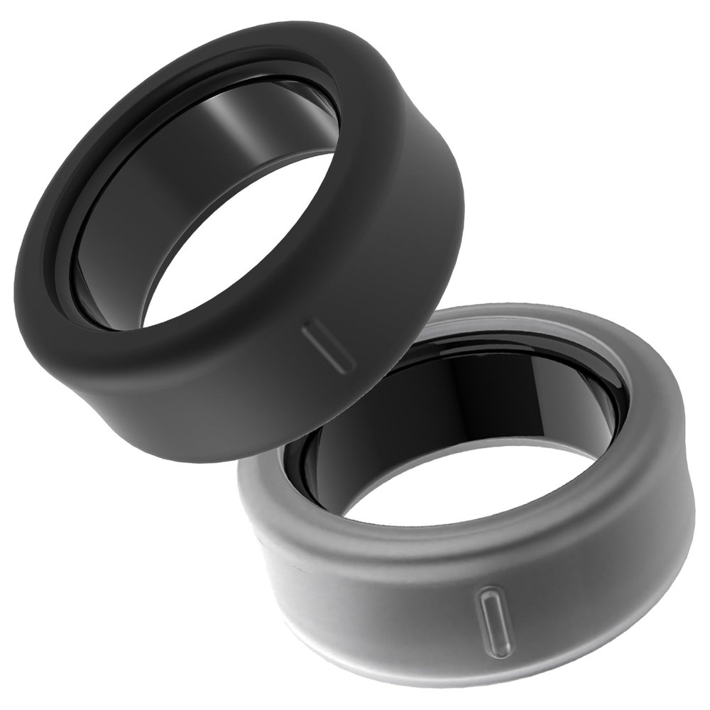 Chofit Soft Silicone Protector for UltraHuman Ring AIR Cover,Compatible with Ring Air Protector, Flexible Elastic Case for Women&Men (Black&Clear, M,10/11/12/13/14)