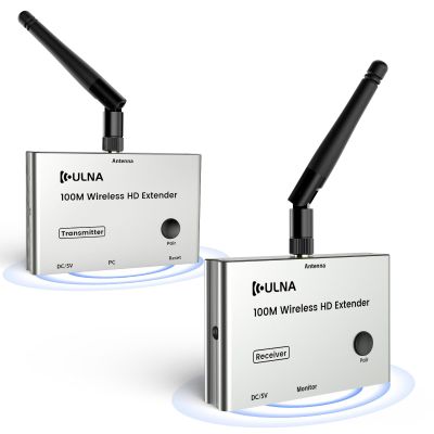 Wireless HDMI Transmitter and Receiver 4K, 328FT/100M Long Range HDMI Extender with Ultra-Low Latency, Plug & Play Streaming Device for PC, Laptop, Projector, TV, Home Theater & Gaming