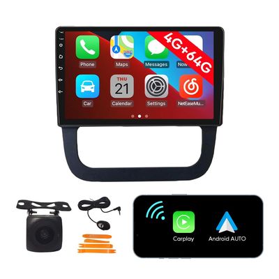 [4G 64G] Android Car Stereo FM Radio Carplay Android Auto 10" Touchscreen Headunit Media Player with Backup Camera for VW Sagitar 2011