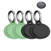 Case for aowoka Tracker Air Tag. Superior Silicone Build, Shockproof & Anti - Slip. Fits Widely, Protects Against Scratches. Precise Cutouts Ensure Full Functionality.Black*2+Green*2 view 1