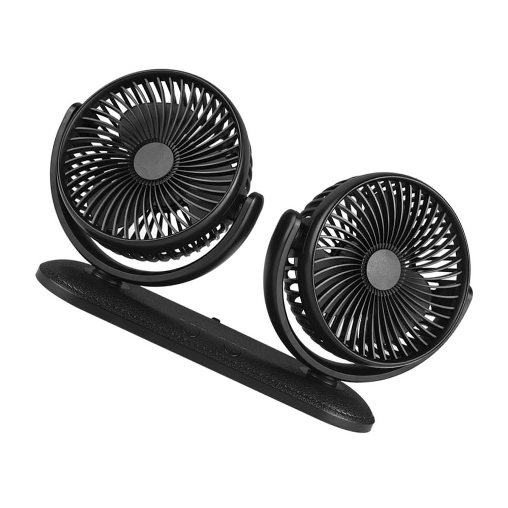 Anneome 1pc Car Cooling Fan Dual USB Fan for Car Dashboard Low Noise Angle Portable Vehicle for Suvs Trucks and
