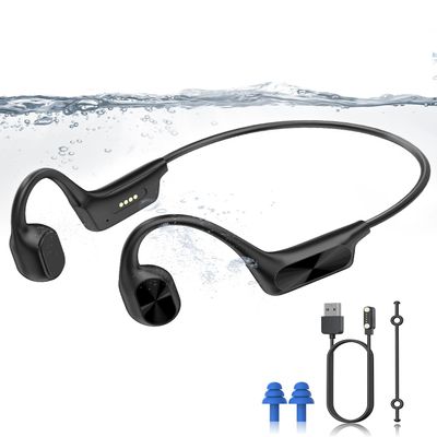 ANOUV Bone Conduction Headphone Wireless Headphone Built-in 64GB MP3, IPX8 Waterproof Swimming Open Ear Headphones with Mic,Bluetooth 5.3 Sports Earphone Black