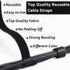 100pcs Cable Ties Reusable All-Black Wire Ties Cable Management Cord Ties Reusable for Electronics Hook and Loop Cable Ties for Computer 6 Inch view 2