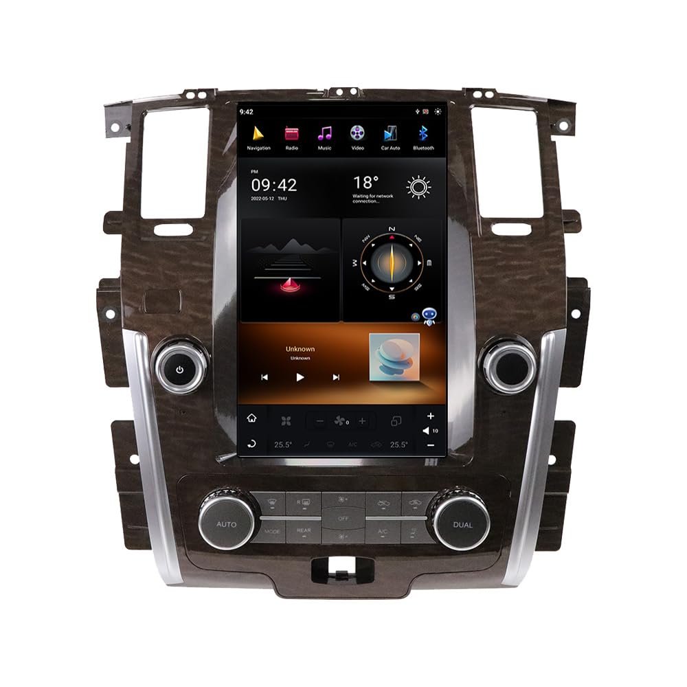 12.1" Vertical Screen for Nissan Patrol Y62 Infiniti QX56 QX80 2010-2023 Android 13 Tesla Style Car Radio DSP Stereo GPS Navigation Wireless CarPlay Android Auto IPS Touchscreen (8-128GB)