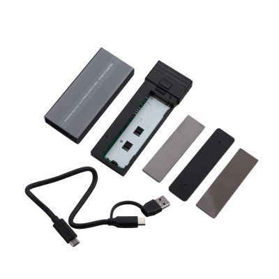 10Gbps M.2 NVME SATA Mobile External SSD Adapter Case USB 3.2 Gen2 Hub,Black