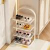 JHDXL Children's Shoe Rack, Multifunctional Shoe Rack, Entrance Shoe Rack, Simple Narrow Shoe Cabinet, Multi-Layer Shoe Storage, Shoe Organizer, Metal Shoe Rack(White,39cm/15.3in) view 1