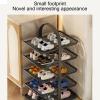JHDXL Children's Shoe Rack, Multifunctional Shoe Rack, Entrance Shoe Rack, Simple Narrow Shoe Cabinet, Multi-Layer Shoe Storage, Shoe Organizer, Metal Shoe Rack(White,39cm/15.3in) view 4