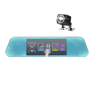 1080P Mirror Dash Cam Front Rear Dual Camera 10" IPS Touch Screen 170 Wide Angle Car Streaming Recorder G-Sensor Loop Recording(After 1080P no Card)
