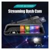 1080P Mirror Dash Cam Front Rear Dual Camera 10" IPS Touch Screen 170 Wide Angle Car Streaming Recorder G-Sensor Loop Recording(After 1080P no Card) view 2