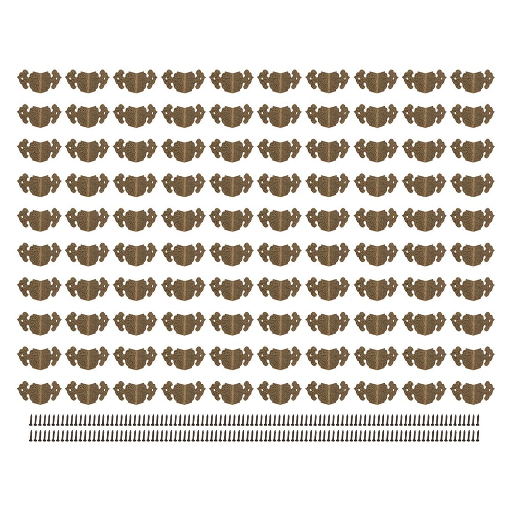 100Pcs Golden Iron Retro Corner Protectors, wear Guards for Wooden Boxes, Widely Used Metal Furniture Decorations with Ancient Modern Style