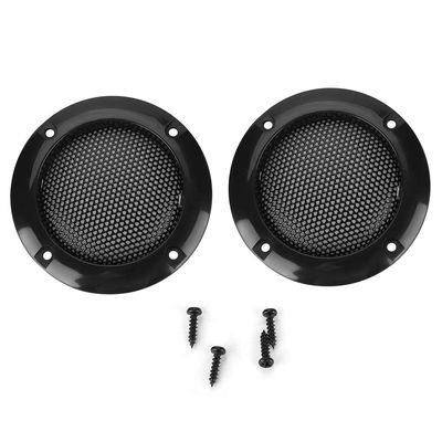 Oreilet Speaker Cover, 2 Pcs Compact Round Speaker Protective Cover with Mesh for Small Speakers and Car Speakers, 45.5mm (Black)