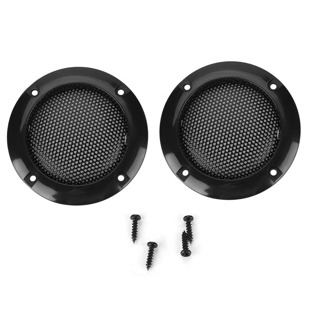 Oreilet Speaker Cover, 2 Pcs Compact Round Speaker Protective Cover with Mesh for Small Speakers and Car Speakers, 45.5mm (Black)