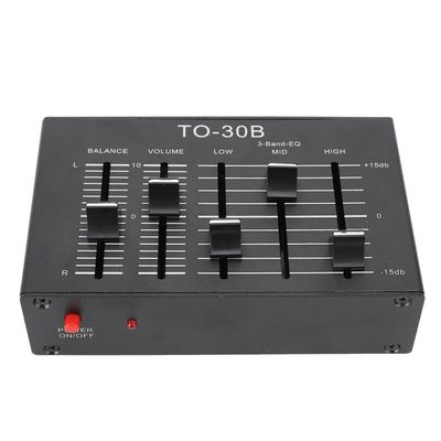 Oreilet 3 Band Car Audio Equalizer, High Medium Low 3 Band Sound Channel Balance, Stereo EQ Equalizer Volume Control Preamp, for Electronic Musical Instruments, 20HZ-20KHZ