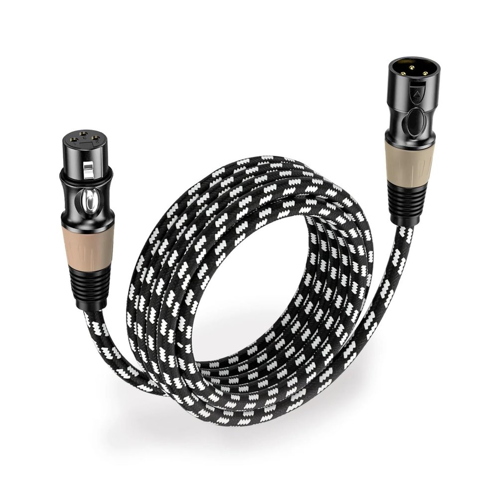 ACGTUY XLR Cables 3-Pin XLR Male to Female Balanced Microphone Cable Gold Plated XLR Cable Compatible with The Mixer Amplifiers Record Etc(Light Yellow,8m)